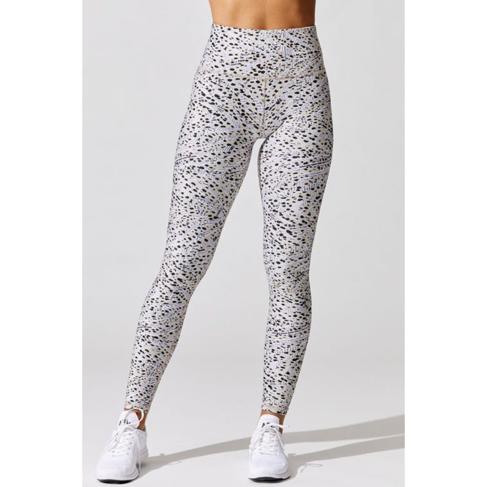 Zara Terez Super High Band Duo Knit Leggings Animal Collage Hi-Rise Waist Tights